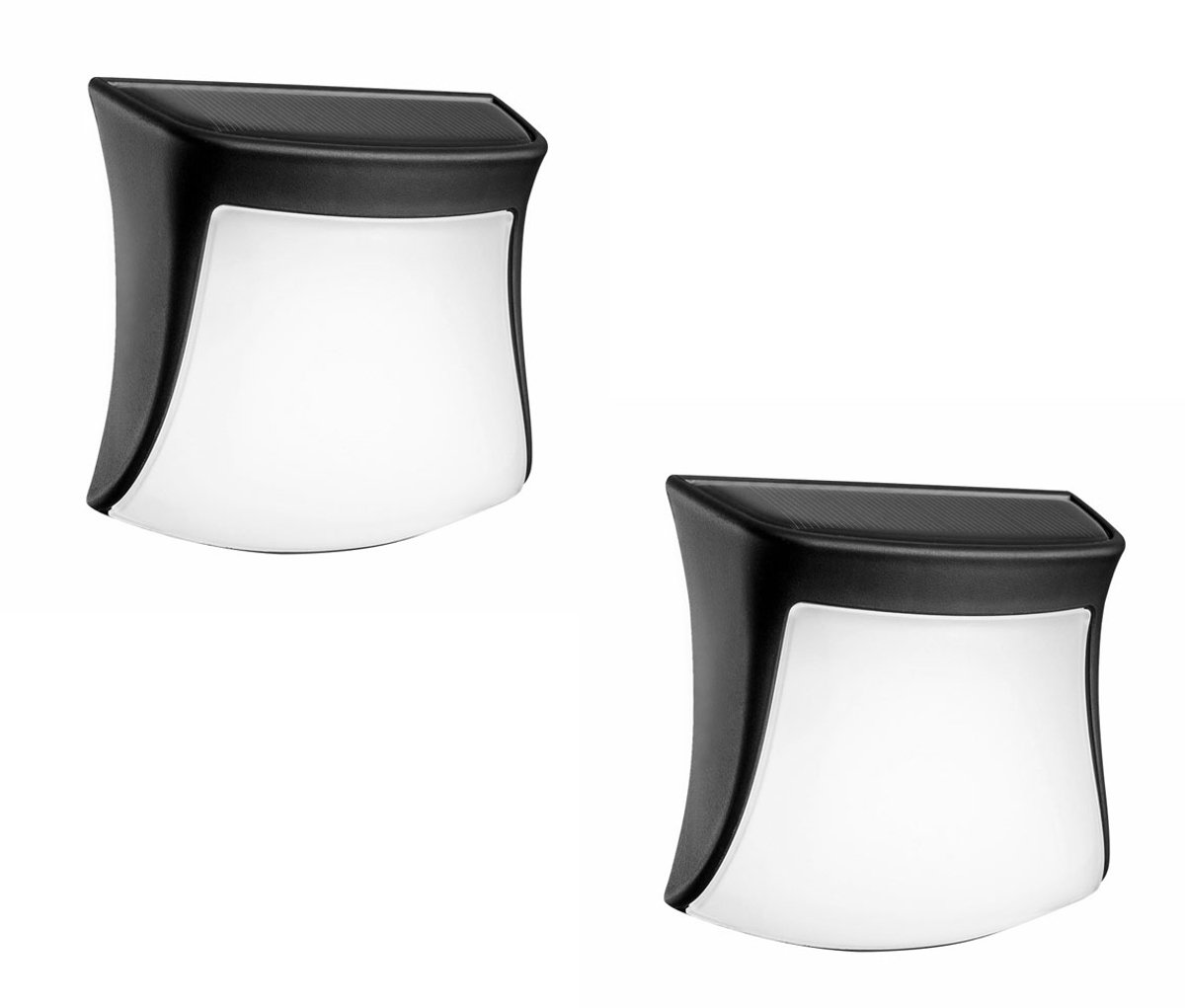 ANMI 2 Stuks Solar Wandlamp - Buiten IP55 Waterdicht - Licht Sensor - Warm Wit Licht - Tuin Schutting Terras Gang - Draadloos Energiezuinig - Eenvoudige Installatie Zwart