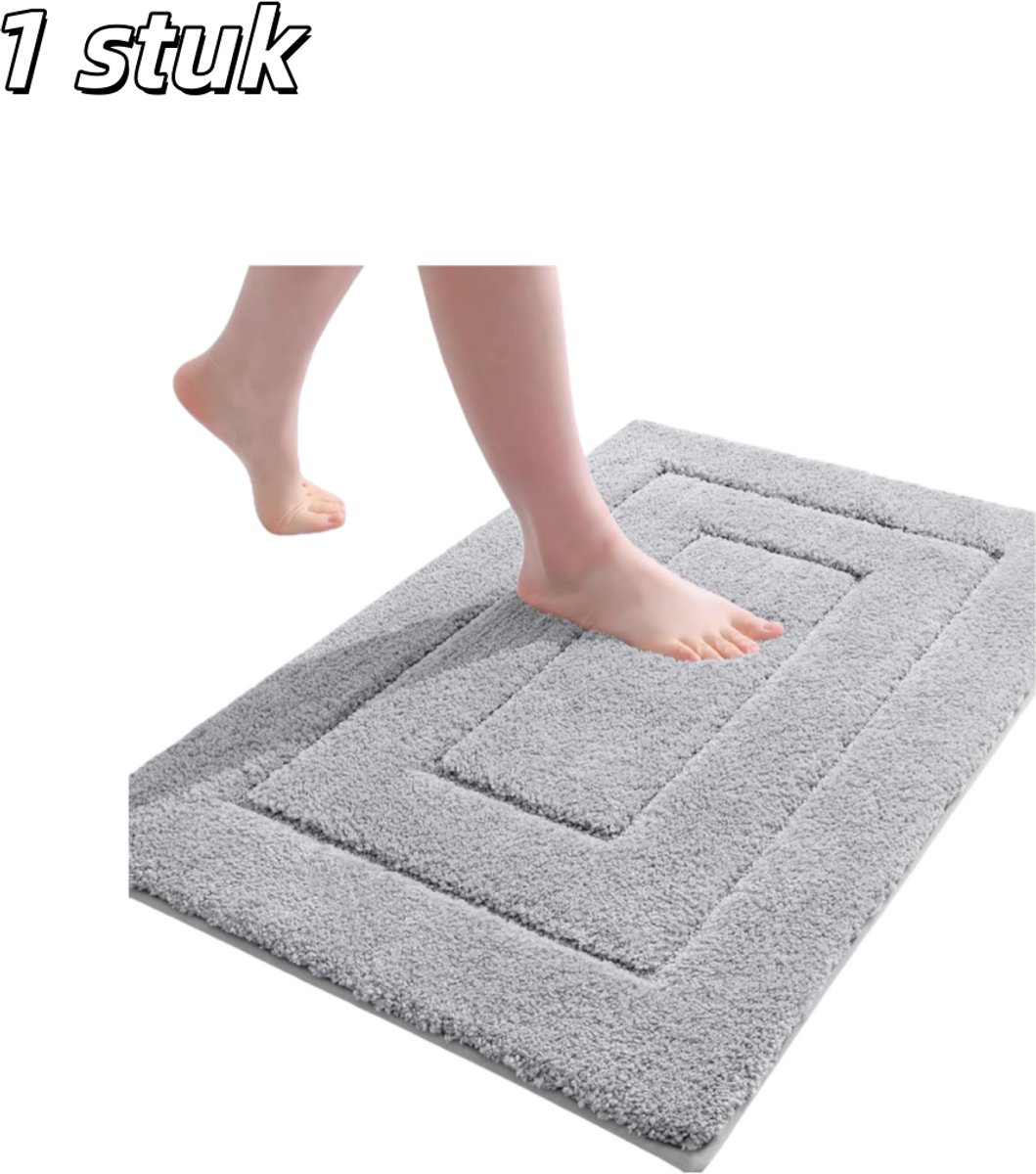 1 stuk - Badmat - Verdikt en zacht - Absorbeert water en is antislip - Machinewasbaar en g