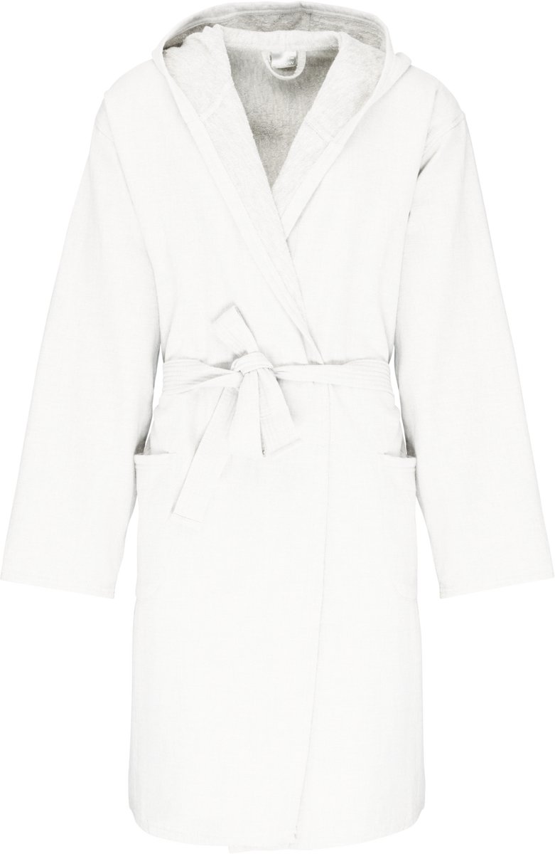 Kariban Biologische badjas met capuchon K140 – /3XL Wit