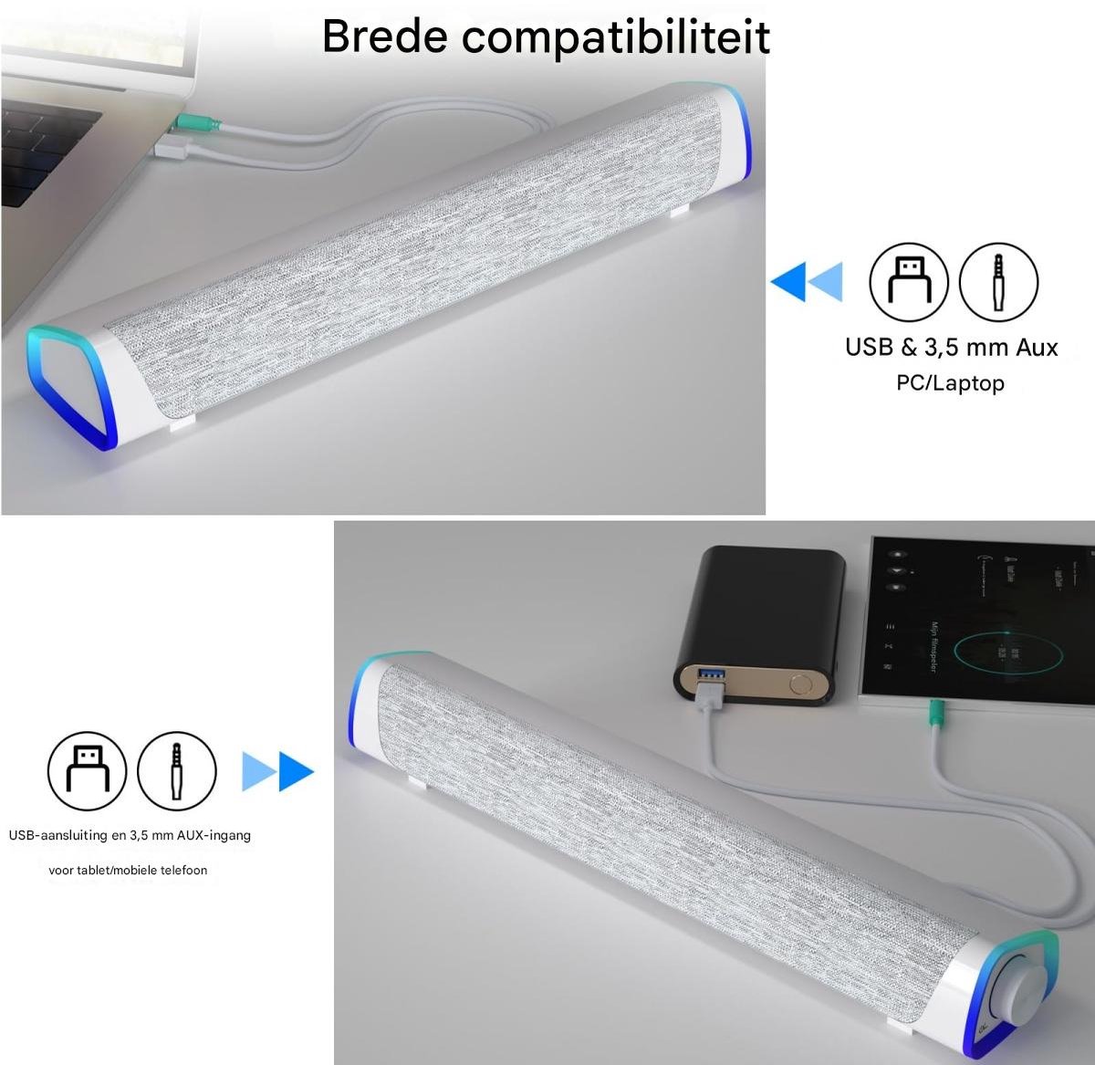 JOSEPH SPAAS Bluetooth Soundbar met LED-indicator voor PC - afbeelding 3