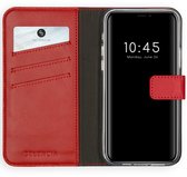 Selencia Hoesje - Geschikt voor Apple iPhone 12 Pro Max - Echt Lederen Bookcase - Rood