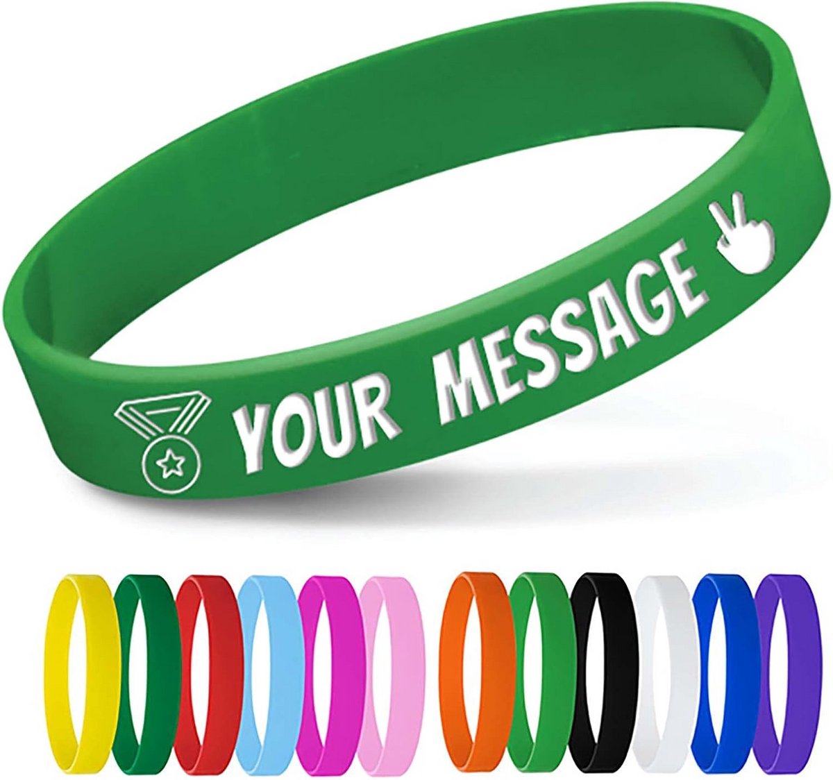 Gepersonaliseerde Siliconen Polsbandjes met Gravering voor Evenementen en Teams