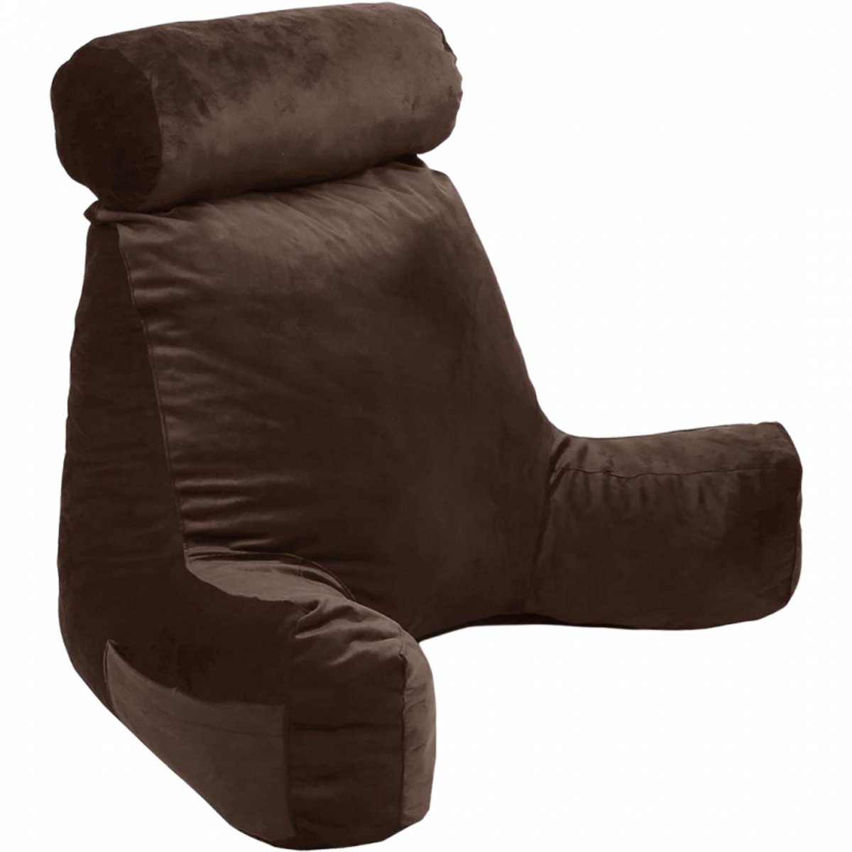 Bananair - Leeskussen voor in bed - Zitkussen - Fluweel - Bruin - 65 x 80 cm