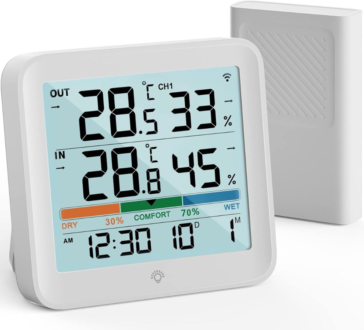 Weerstation Binnen en Buiten - Hygrometer Draadloos - Luchtvochtigheidsmeter