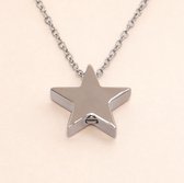 Assieraad - Ashanger met ketting en vulsetje - Mini urn - Ster - Sterretje - Schroefdop aan onderkant - Zilverkleurig
