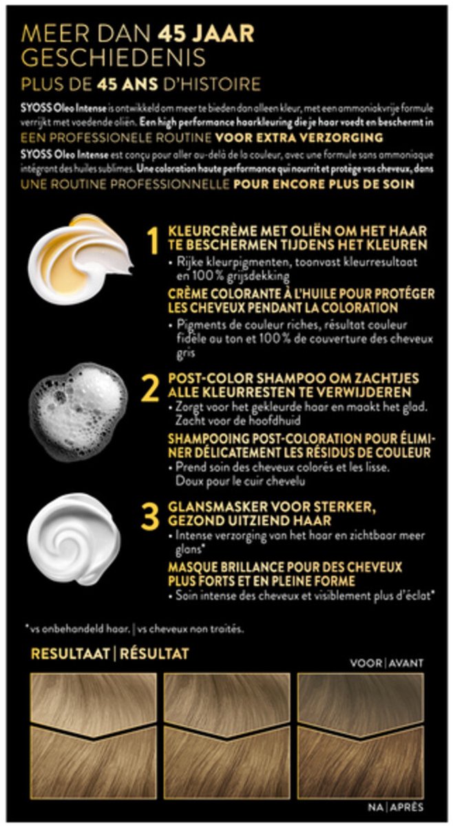 Syoss Oleo Intense - Haarverf - 7-10 - Natuurlijk Blond - 115ml x 2