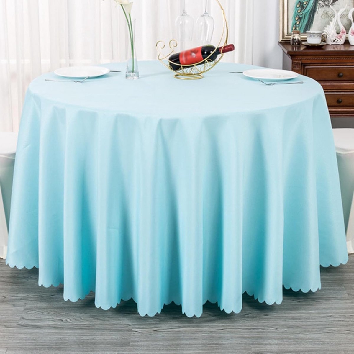 Wasbaar Polyester Tafelkleed 260x260 cm Beige - Vierkant Decoratief voor Feest en Diner
