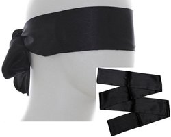 Blinddoek - Satijnen blinddoek - Bondage - 150/7,5CM - 2 stuks - Satijn - Bdsm - Plagen - Stout - Boeien - Vastbinden - Zwart - Chique blind doek - CHPN