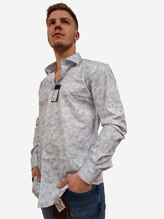 Napoli Uomo - Chemise Homme - Wit - Imprimé - Italianstyle