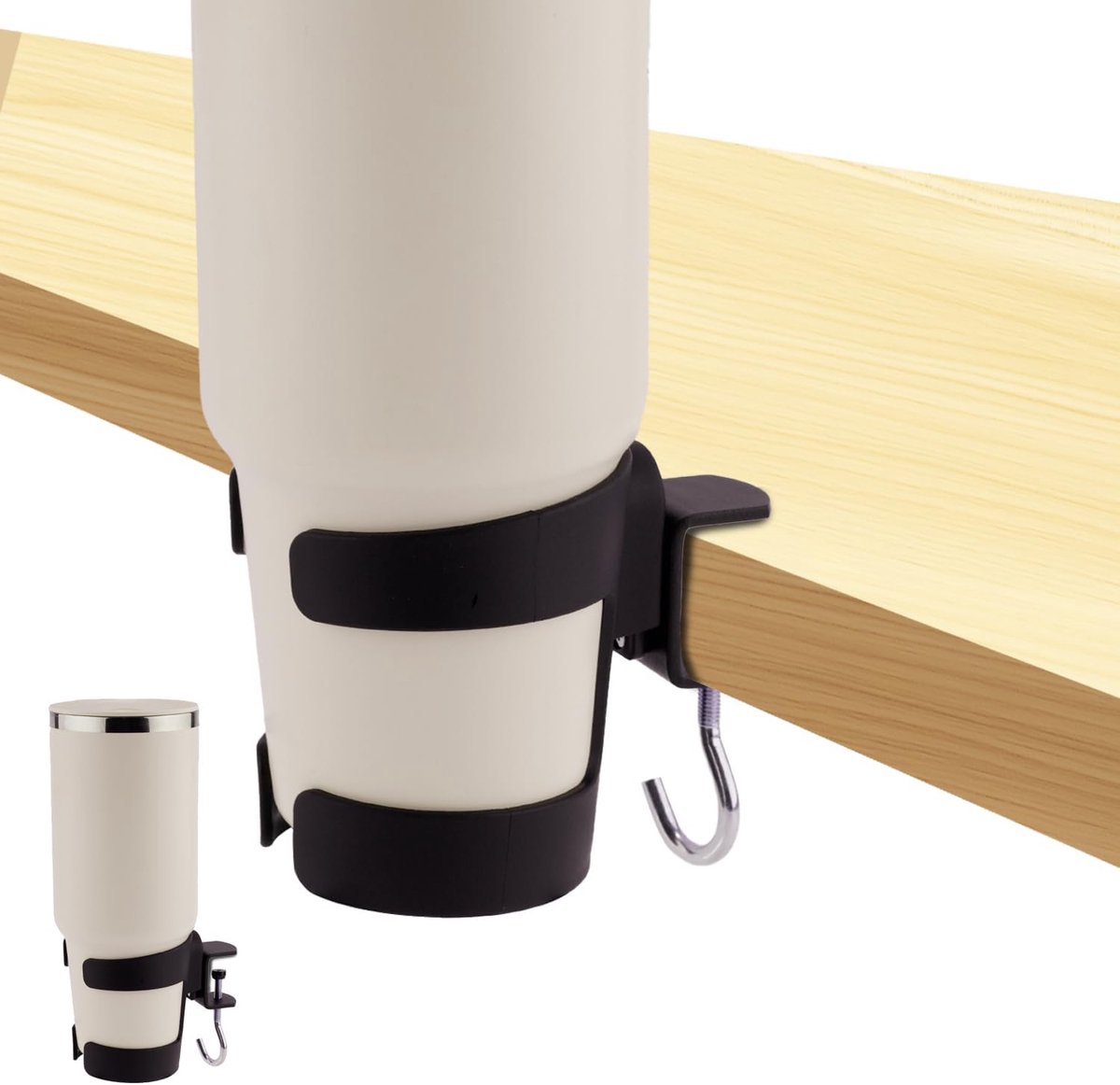Famanu - Bureaubekerhouder 2 in 1 verstelbare morsbestendige tumbler organizer met haak
