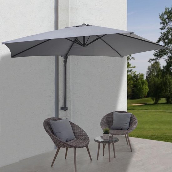 Balkonparasol parasol muurparasol grijs | bol.com