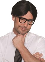 Nerd pruik zwart
