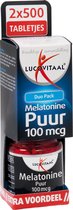 Lucovitaal Melatonine Puur 100 mcg Voedingssupplement - 2 x 500 Tabletten