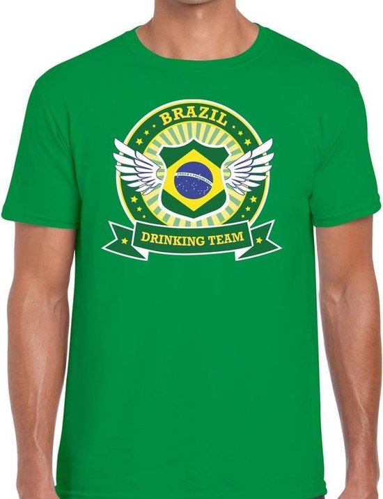 Groen Brazil drinking team t-shirt groen heren - Brazilië kleding S |  bol.com