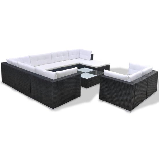 Tuin Loungeset Zwart Rattan 32 delig / Lounge set tuin