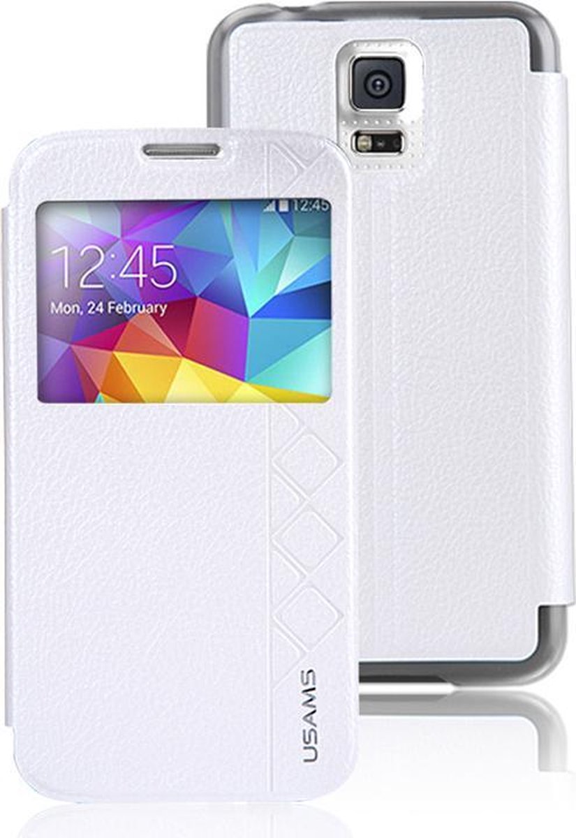 Usams (Starry Sky serie) book case hoesje - met venster - Wit kunststof - geschikt voor Samsung Galaxy S5