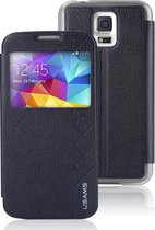 Usams (Starry Sky serie) book case cover - met venster - Zwart kunststof - geschikt voor Samsung Galaxy S5