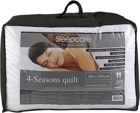 spleet Rimpelingen cultuur Sleepcare 4 seizoenen dekbed - 200 x 200 cm wit - vulling polyester |  bol.com
