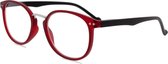 Icon Eyewear KCR019 Ortona Leesbril +1.00 - Rood montuur, zwarte poot
