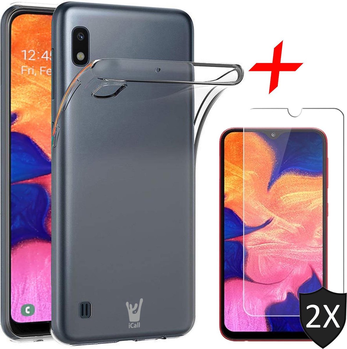 Hoesje geschikt voor Samsung Galaxy A10 - Transparant + Screen Protecto