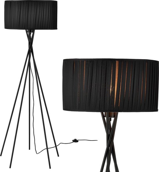 lied gans Consumeren Vloerlamp staande lamp 155 cm Zwart Mikado E27 zwart | bol.com