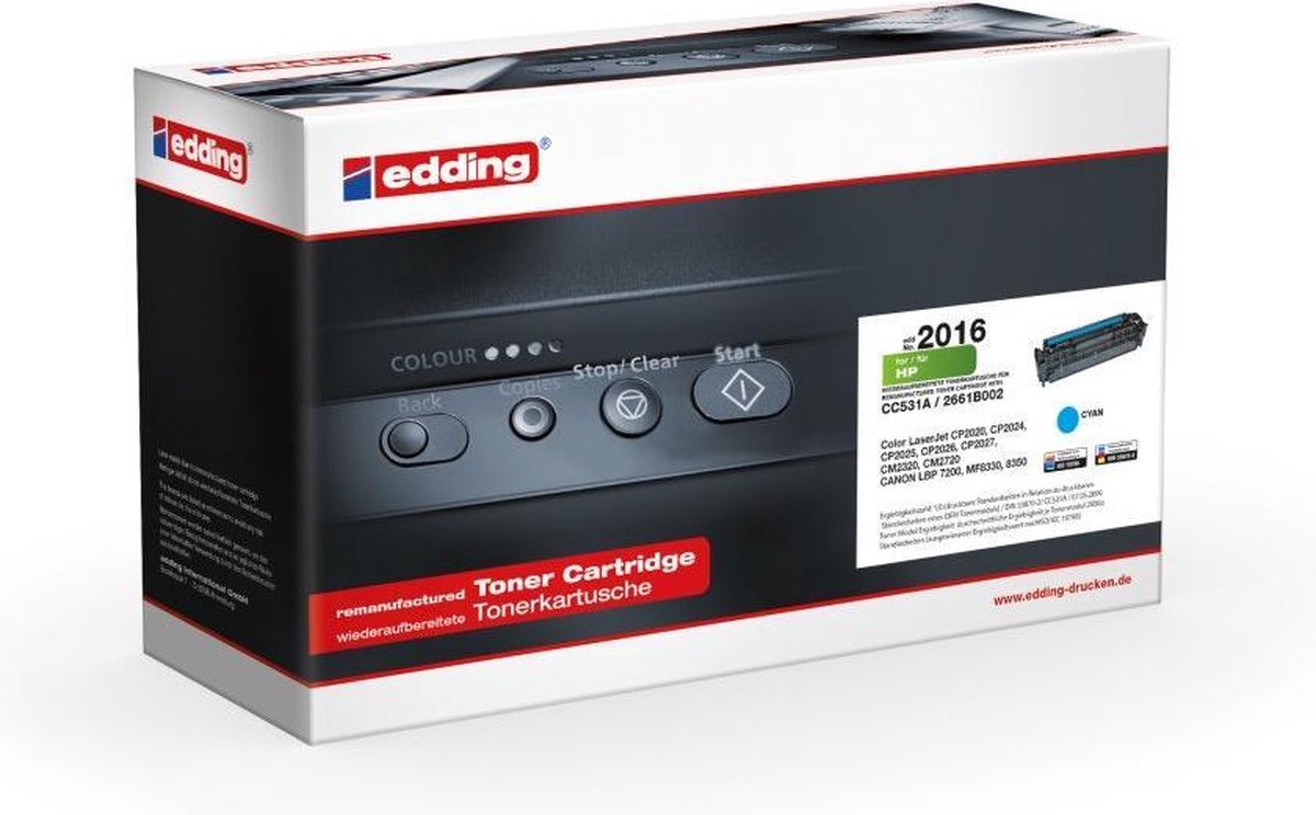 Edding edding 2016 Tonercassette vervangt HP 304A, CC531A Cyaan 2800 bladzijden Compatibel Toner