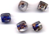 30 Stuks Hand-made Jewelry Beads - Transparant Blauw - 10x10mm