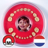 Magnetisch Tandendoosje - Firsty Round Magnetic - rood - jongen/meisje - Inclusief Logboekje NL, Hoera-Sticker en Verzending