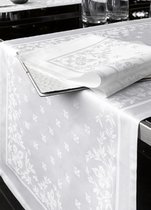 Nappe De Witte Lietaer Lilium 160 x 360 cm - coton damassé / blanc