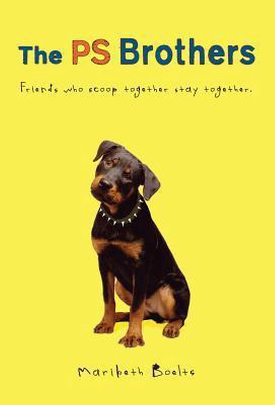 Boekcover met de titel "The PS Brothers" en een zittende Rottweiler pup met een gespikkelde ketting.