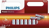 12x Philips AA batterijen power alkaline