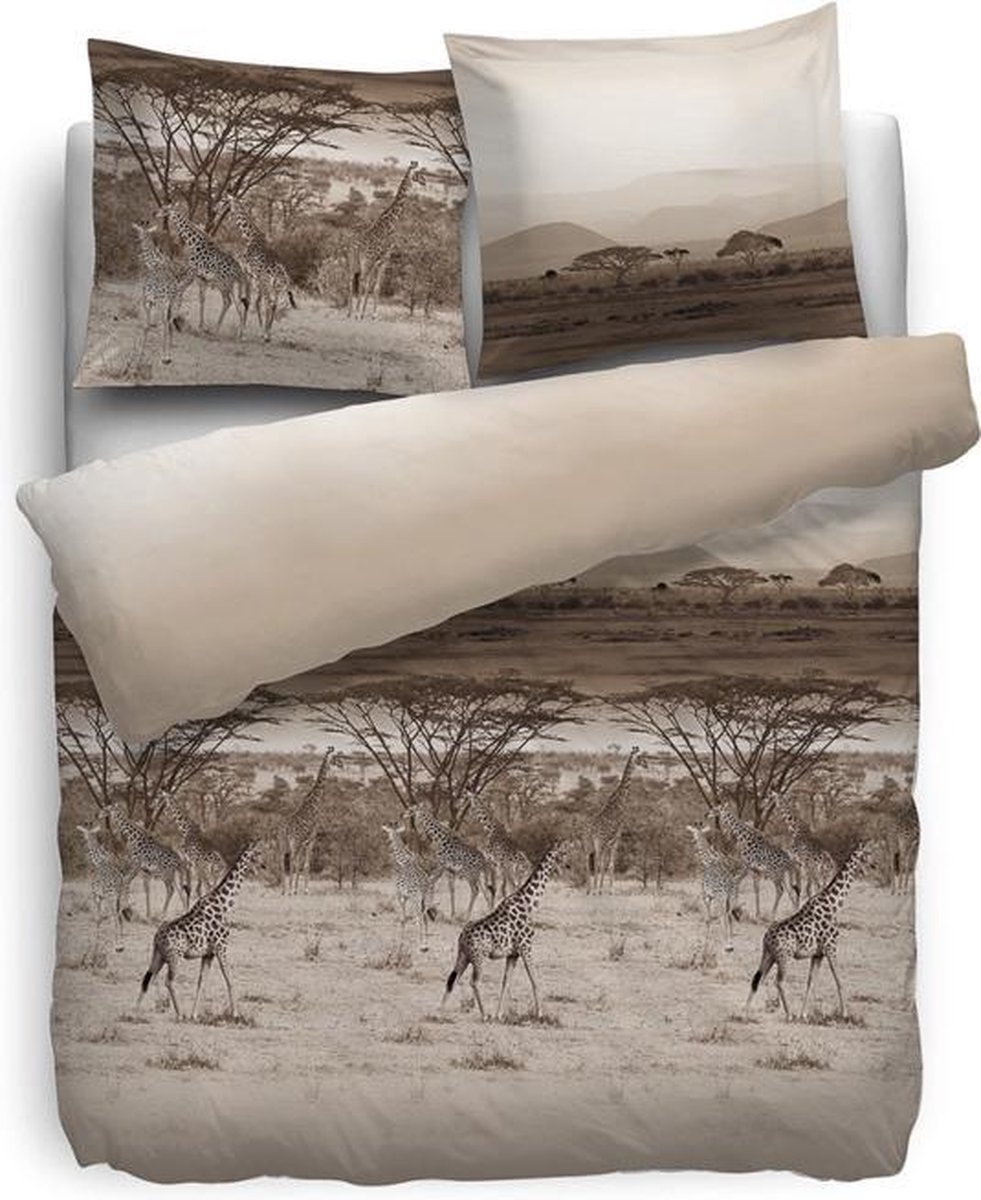 Heckettlane HNL Pure Cotton Gap Dekbedovertrek - Eenpersoons - 135x200 + 80x80 cm - Taupe
