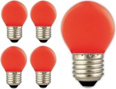 5 Stuks - Calex LED kogellamp 240V 1W 12lm E27 - Rood