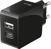 Trust Urban - Snelle Wandlader met USB-C (15W) & USB poort (12W) - Zwart