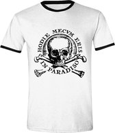 Uncharted 4 - Skull Ringer Mannen T-Shirt - Wit - L