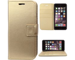 Apple iPhone 6/6s Hoesje Kunstlederen Bookcase met Siliconen TPU Telefoonhouder - Goud - van iCall