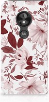Motorola Moto E5 Play Uniek Standcase Hoesje Watercolor Flowers