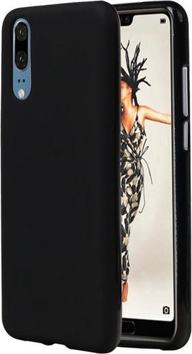 Zwart TPU back case cover Hoesje voor Huawei P20