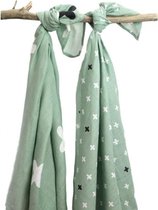 Briljant Swaddle Crizz Crozz Stone Green 2 Stuks Hydrofiel Multidoek