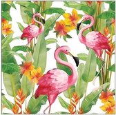 20x Flamingo hawaii / serviettes thème exotique 33 x 33 cm - Serviettes papier 3 plis