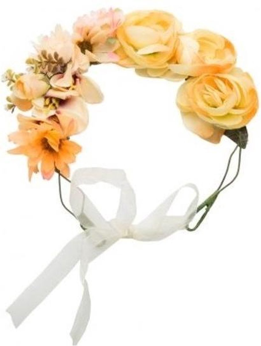 Hippie/flower power oranje verkleed bloemen hoofdband | bol.com