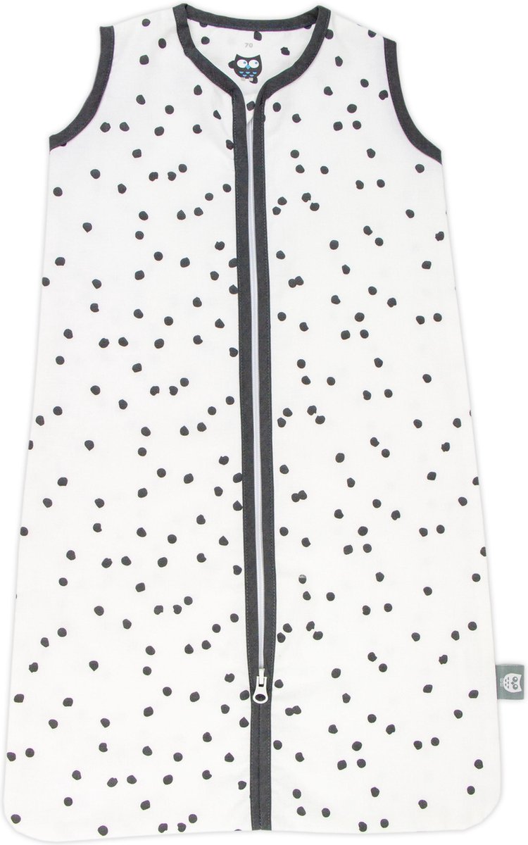 Briljant Baby Zomerslaapzak Baby - Spots - Antraciet - Maat 90 - Baby Zomer Slaapzak