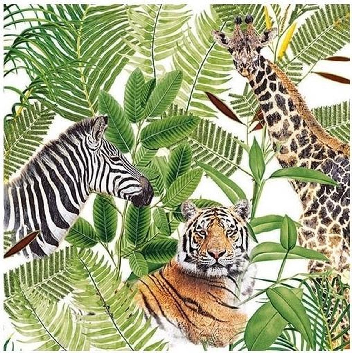 20x Safari / jungle thema servetten 33 x 33 cm - Papieren servetten 3-laags - Ambiente