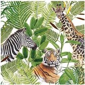 20x Serviettes thème Safari / jungle 33 x 33 cm - Serviettes papier 3 plis