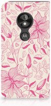 Motorola Moto E5 Play Uniek Standcase Hoesje Pink Flowers