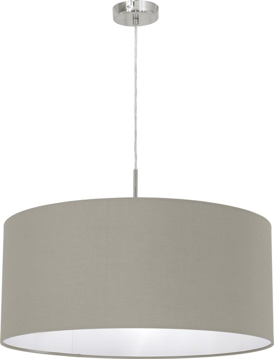 EGLO Pasteri - Suspension - 1 lumière - Ø530mm. - Nickel mat - Taupe