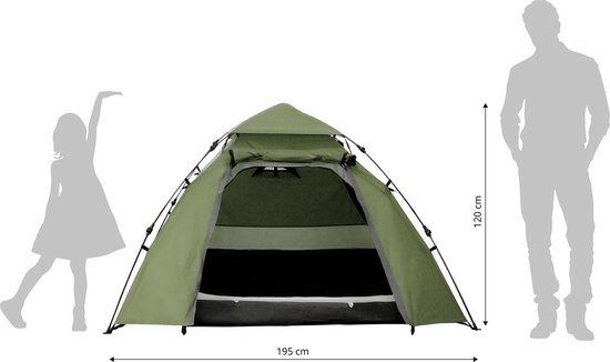 Lumaland Koepeltent Quick Up System Outdoor - Groen - 3 Persoons van Lumaland — afbeelding 5