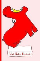 Red Hungry Hippo Wide Ruled Notebook