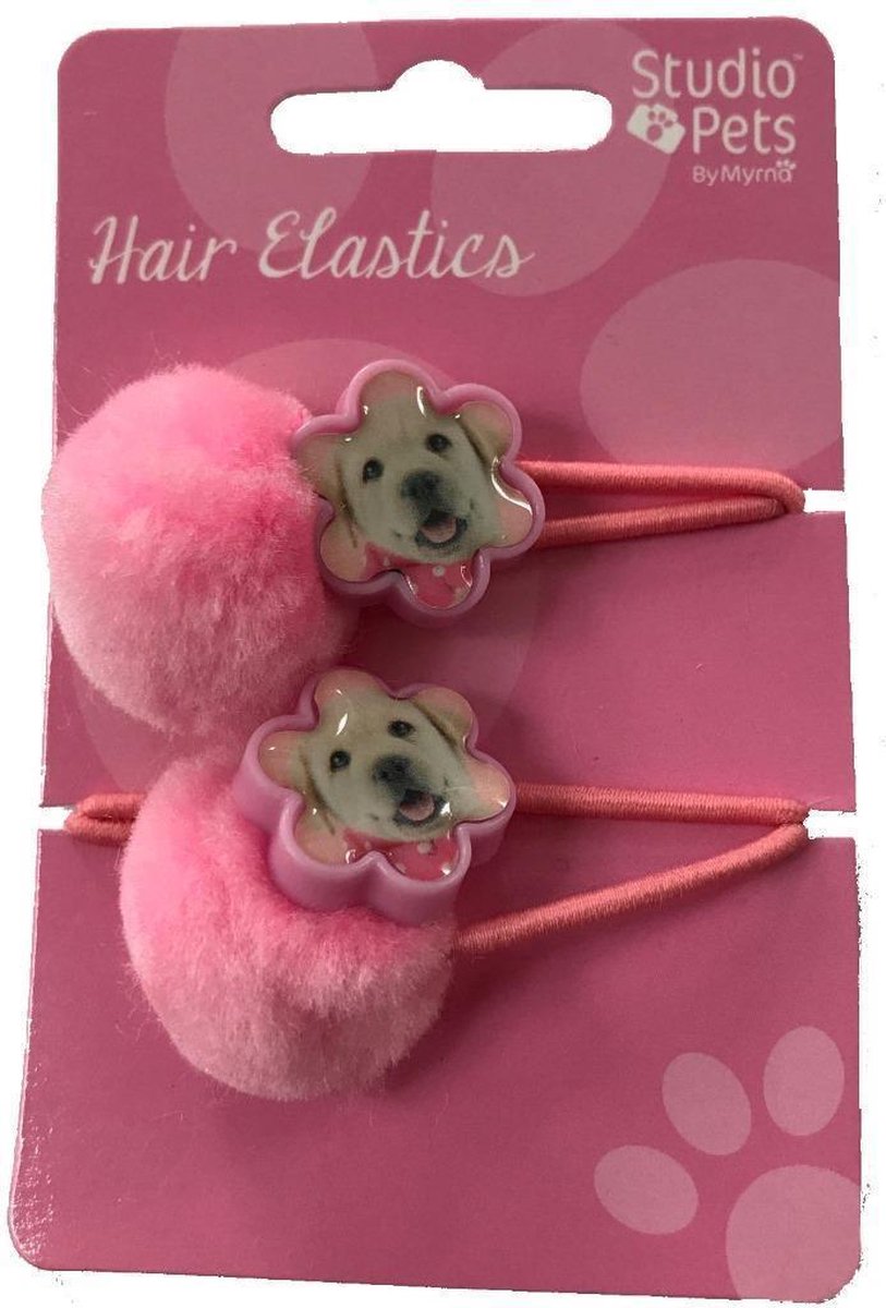 Studio Pets - Elastiekjes Bol Roze Hond