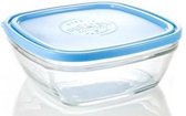 Hermetische Lunchtrommel Duralex Freshbox Blauw Vierkant (300 ml) (11 x 11 x 5 cm)